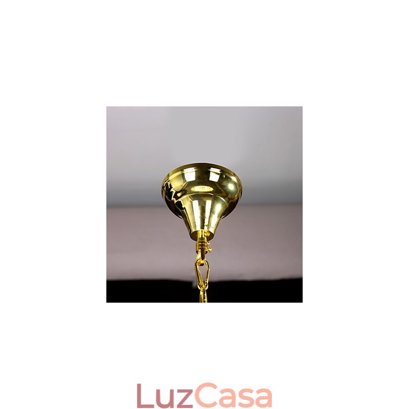 Lustre de luxo estilo europeu com 6 luzes em formato de coroa