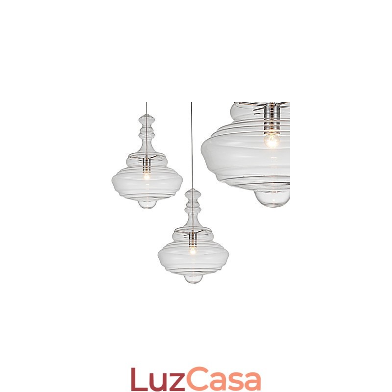 Luminária Pendente Artística 1 Luz Moderna Simplicidade Incolor Vidro Transparente