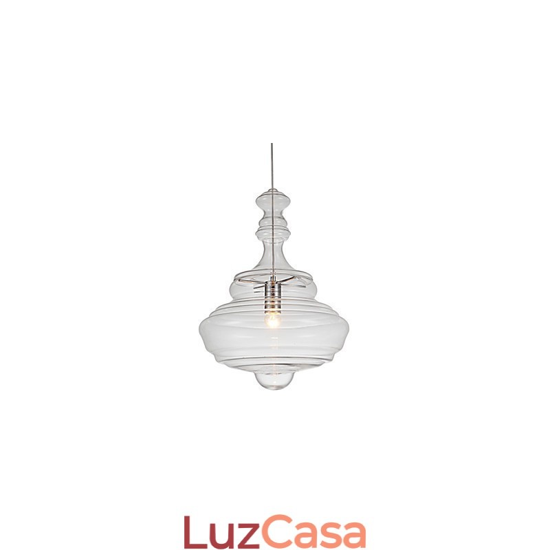 Luminária Pendente Artística 1 Luz Moderna Simplicidade Incolor Vidro Transparente