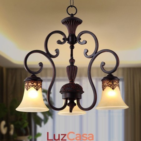 Lustre de metal com pintura de ilha rural vintage, montagem embutida Lustre de metal com pintura de ilha rural vintage, montagem embutida