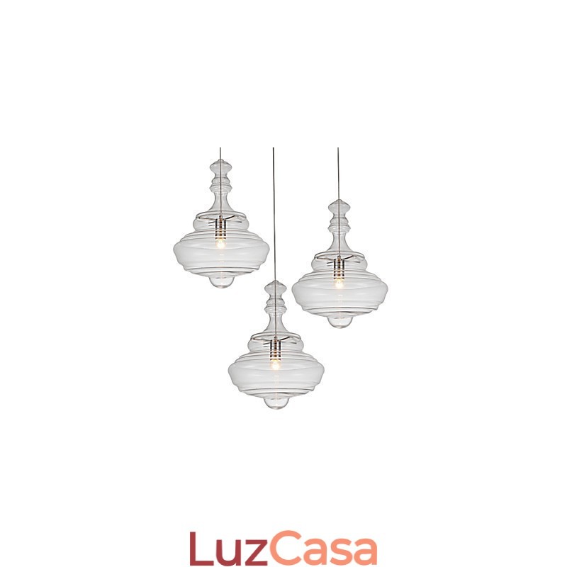 Luminária Pendente Artística 1 Luz Moderna Simplicidade Incolor Vidro Transparente