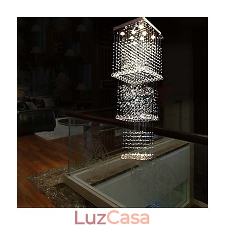 Luminárias pendentes de cristal de teto Iluminação 8 luzes Moderno Luxuoso Prata Canpoy K9 Luminárias de cristal transparente Luminárias pendentes de cristal de teto Iluminação 8 luzes Moderno Luxuoso Prata Canpoy K9 Luminárias de cristal transparente