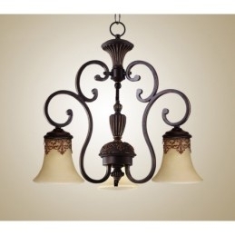 Lustre de metal com pintura de ilha rural vintage, montagem embutida