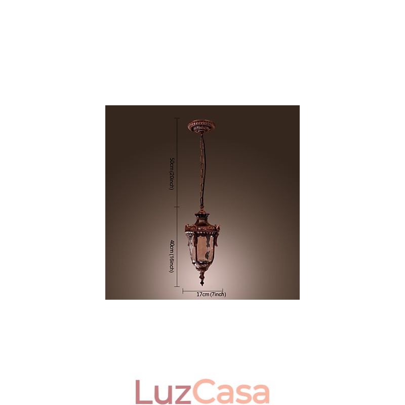 Luminária pendente de inspiração antiga com 1 luz