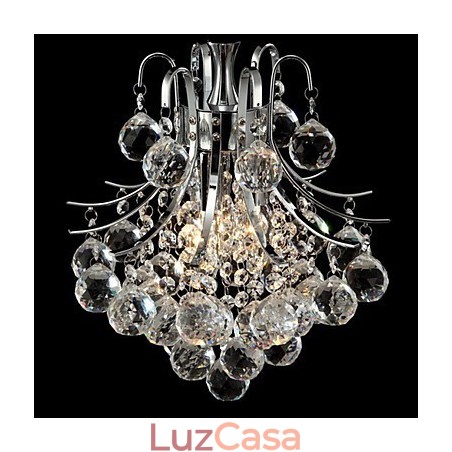 Lustre moderno contemporâneo de cristal cromado com pingente de luz Lustre moderno contemporâneo de cristal cromado com pingente de luz