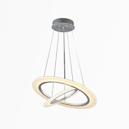 Luminária pendente de acrílico para teto, lustre suspenso, luminárias com 2 anéis
