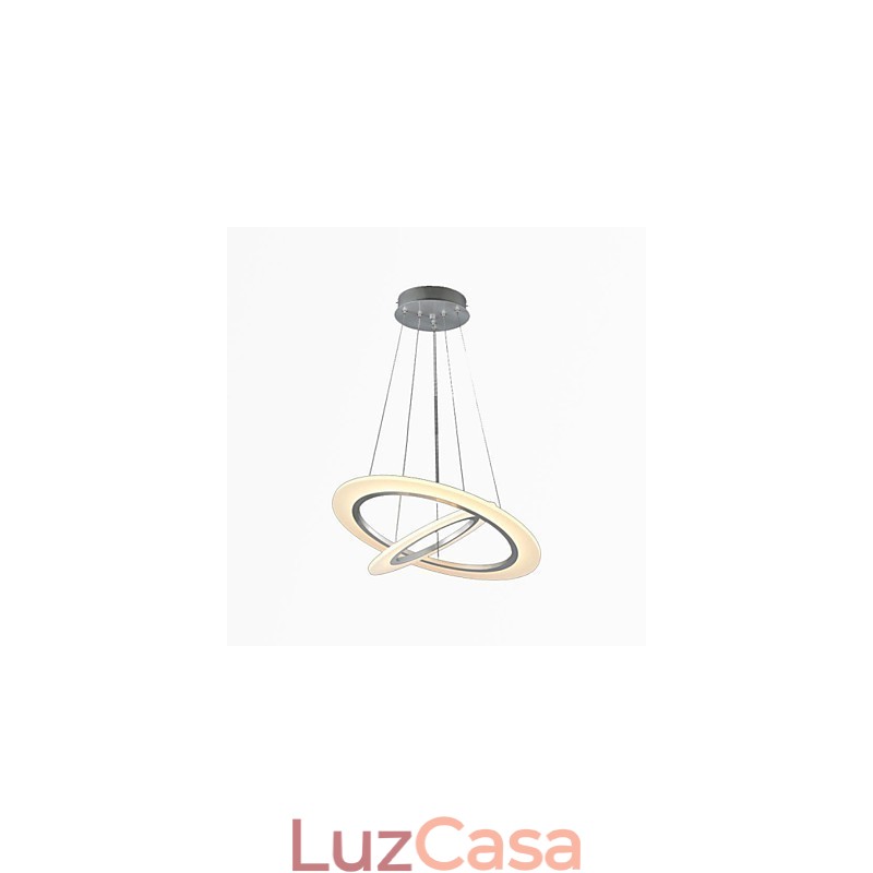 Luminária pendente de acrílico para teto, lustre suspenso, luminárias com 2 anéis