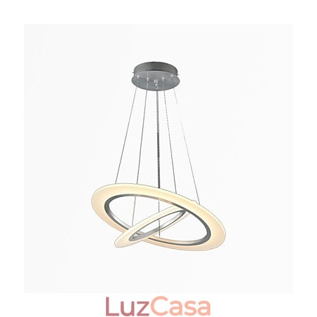Luminária pendente de acrílico para teto, lustre suspenso, luminárias com 2 anéis Luminária pendente de acrílico para teto, lustre suspenso, luminárias com 2 anéis