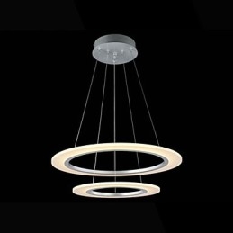Luminária pendente de acrílico para teto, lustre suspenso, luminárias com 2 anéis
