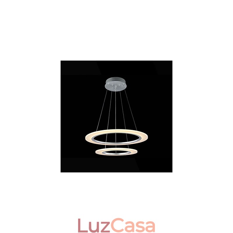 Luminária pendente de acrílico para teto, lustre suspenso, luminárias com 2 anéis