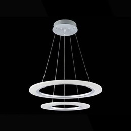 Luminária pendente de acrílico para teto, lustre suspenso, luminárias com 2 anéis