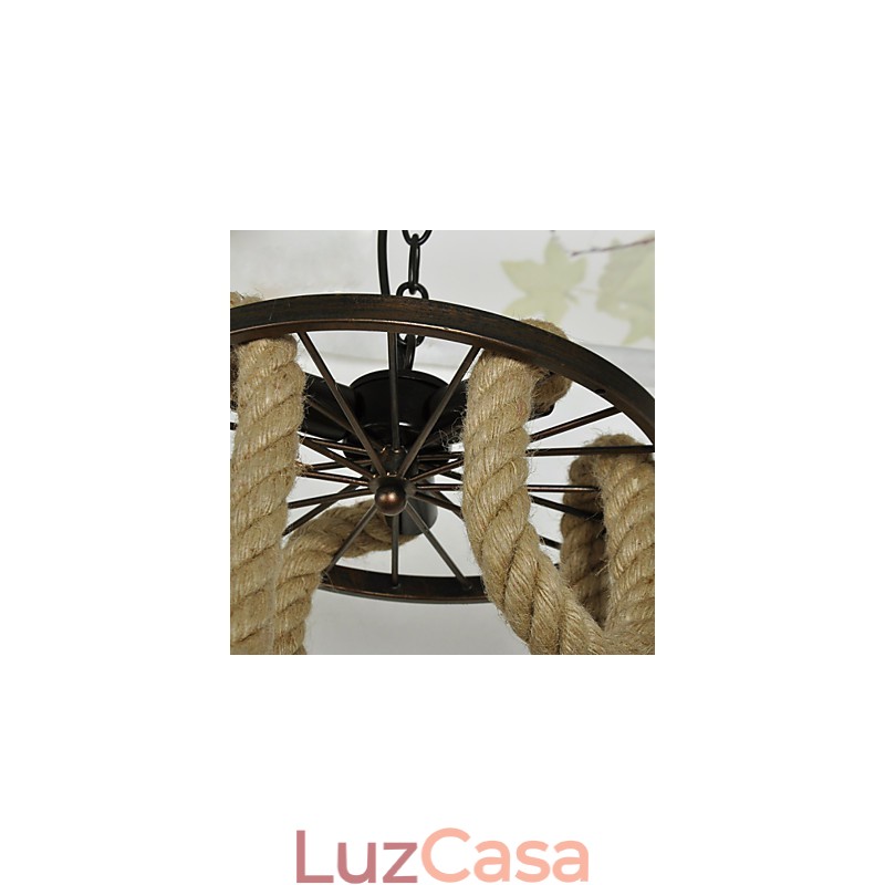 Luminária pendente de metal galvanizado estilo retrô mini