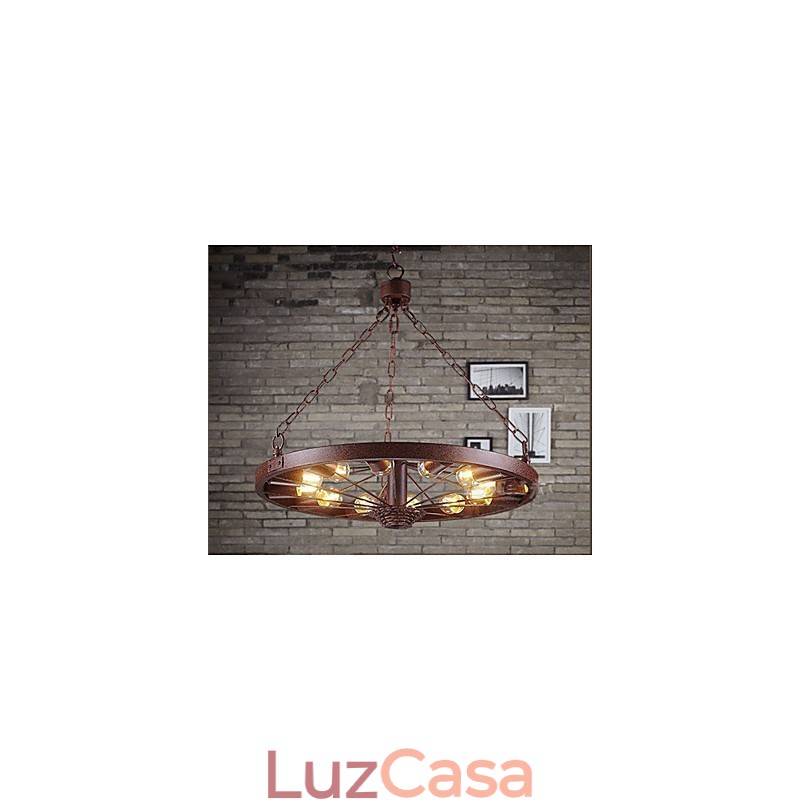 Pingente de roda retrô para fazer a antiga luminária industrial suspensa
