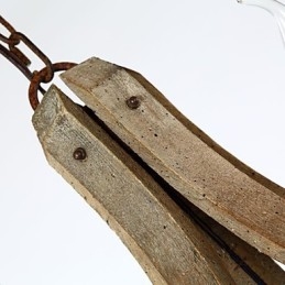 Lustre de madeira e bambu com pintura estilo vintage mini