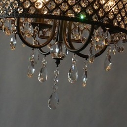 Lustre moderno contemporâneo de cristal cromado com tambor