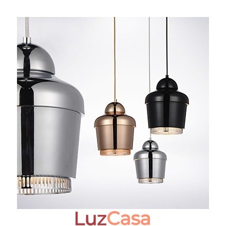 Luminária Pendente 1 Luz Moderna Simplicidade Dourado Cromado Preto Branco Aço Carbono Metal Lustre Luminária Pendente 1 Luz Moderna Simplicidade Dourado Cromado Preto Branco Aço Carbono Metal Lustre