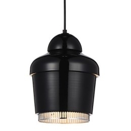 Luminária Pendente 1 Luz Moderna Simplicidade Dourado Cromado Preto Branco Aço Carbono Metal Lustre