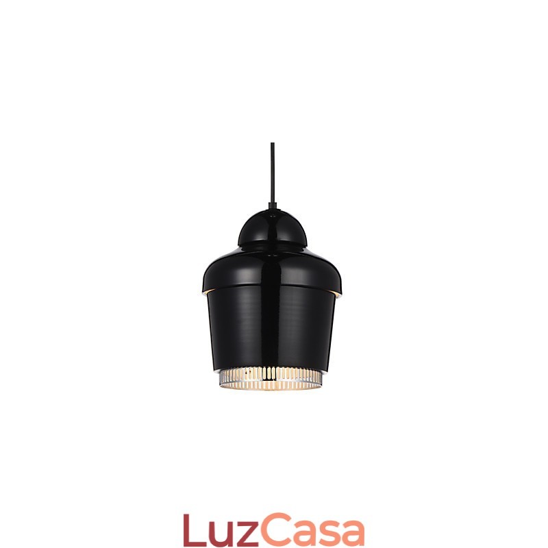Luminária Pendente 1 Luz Moderna Simplicidade Dourado Cromado Preto Branco Aço Carbono Metal Lustre