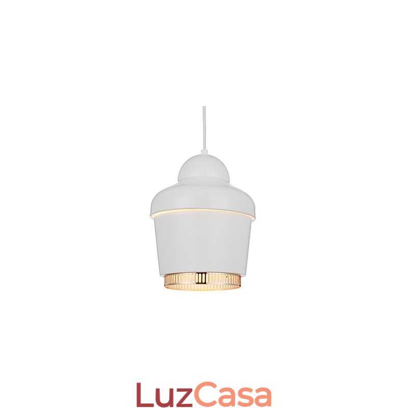 Luminária Pendente 1 Luz Moderna Simplicidade Dourado Cromado Preto Branco Aço Carbono Metal Lustre