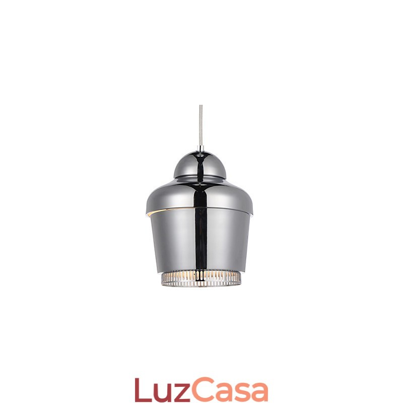 Luminária Pendente 1 Luz Moderna Simplicidade Dourado Cromado Preto Branco Aço Carbono Metal Lustre