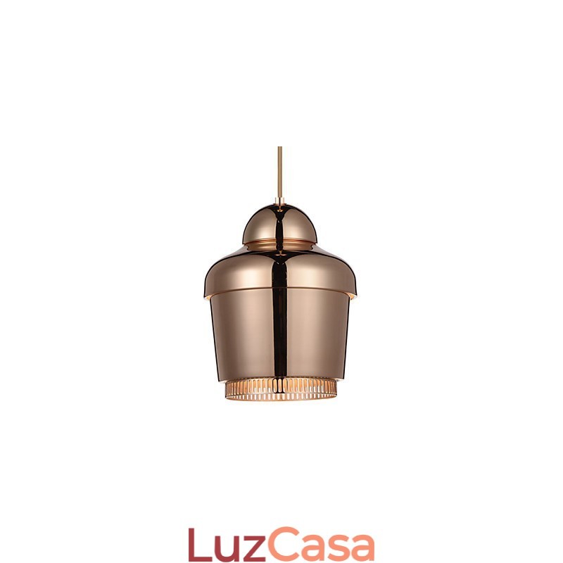 Luminária Pendente 1 Luz Moderna Simplicidade Dourado Cromado Preto Branco Aço Carbono Metal Lustre