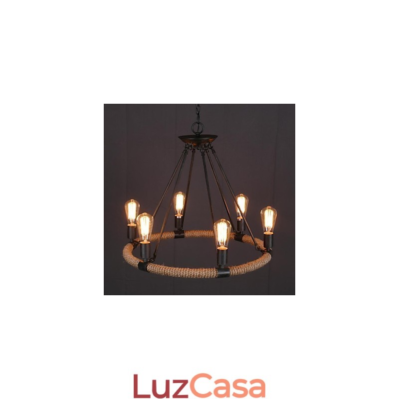 Luminária pendente de metal estilo country mini com pintura