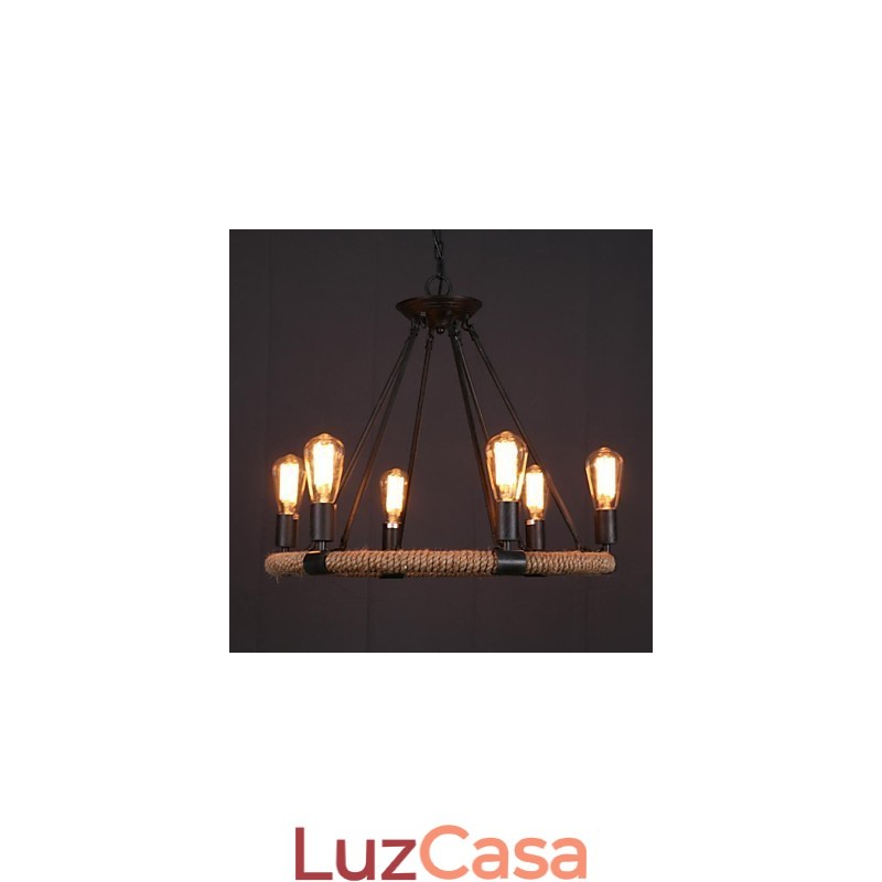 Luminária pendente de metal estilo country mini com pintura