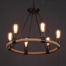 Luminária pendente de metal estilo country mini com pintura
