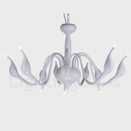 Lustre de metal galvanizado moderno contemporâneo branco de 9 luzes