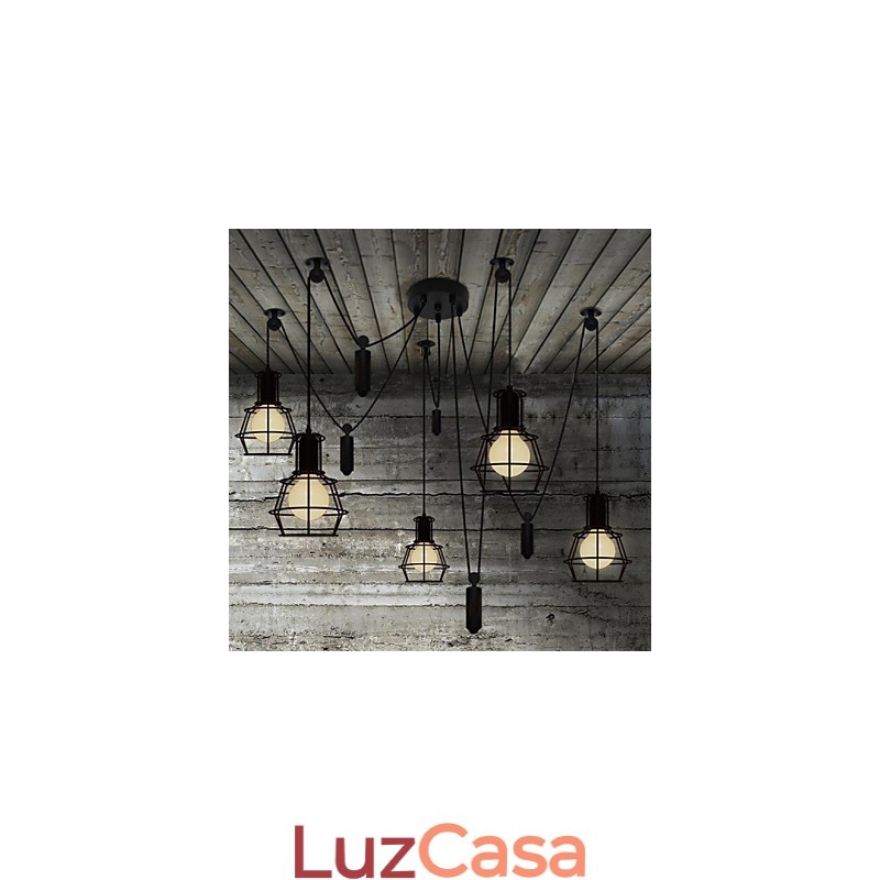 Lustre 5 Cabeças Rústico Lodge Vintage Retro Country Metal