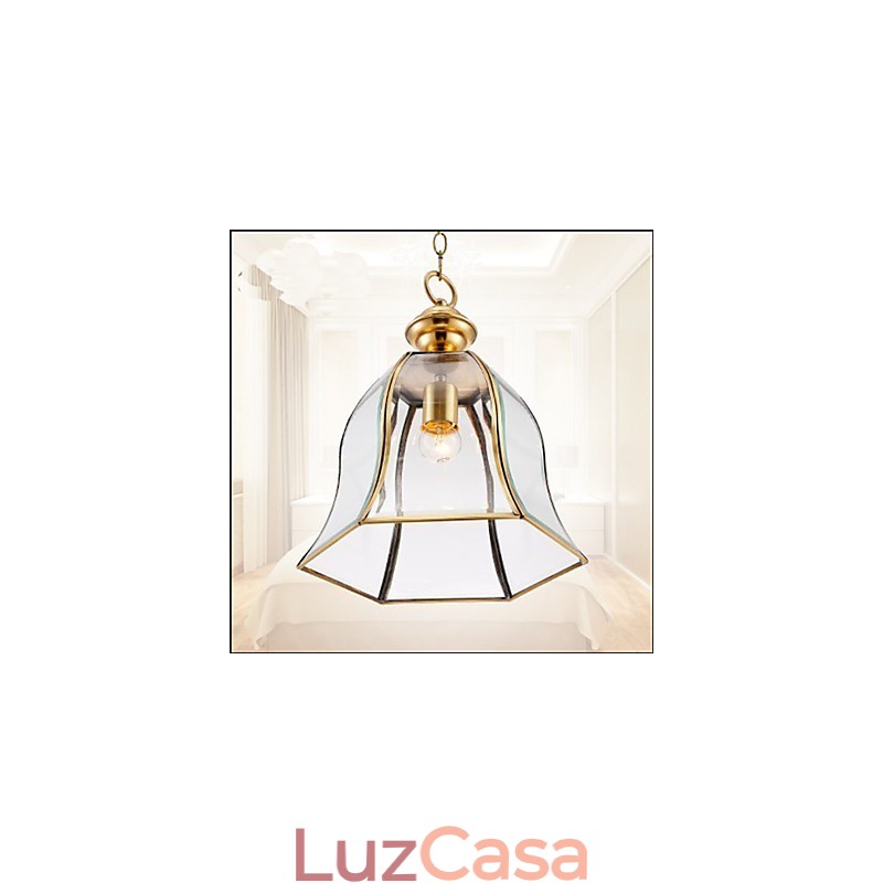 Pingente pequeno americano todo em cobre vidro simples