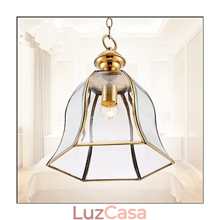 Pingente pequeno americano todo em cobre vidro simples