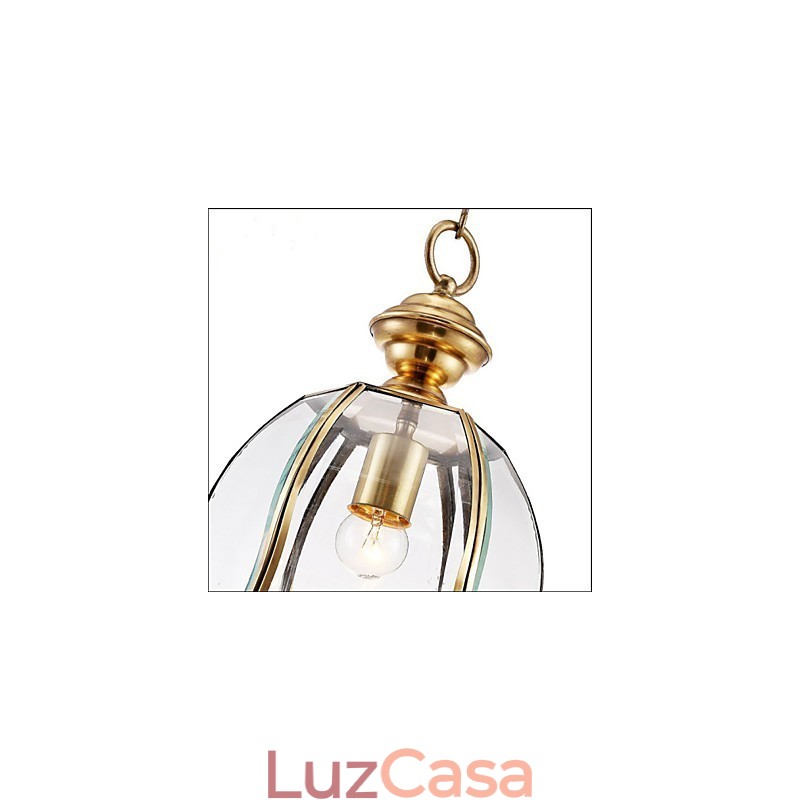 Pingente pequeno americano todo em cobre vidro simples