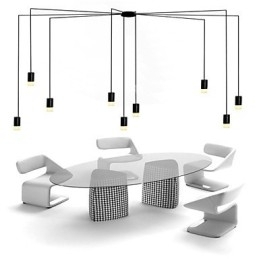 Luminária pendente com design de cordão contraído e geométrico do norte da Europa