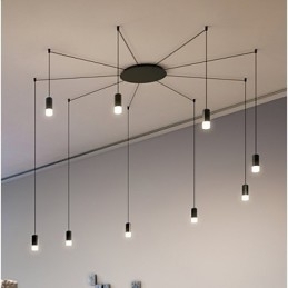 Luminária pendente com design de cordão contraído e geométrico do norte da Europa