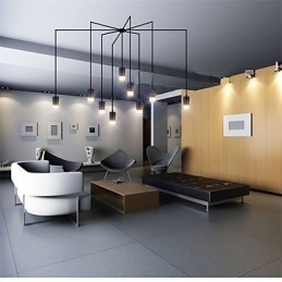 Luminária pendente com design de cordão contraído e geométrico do norte da Europa