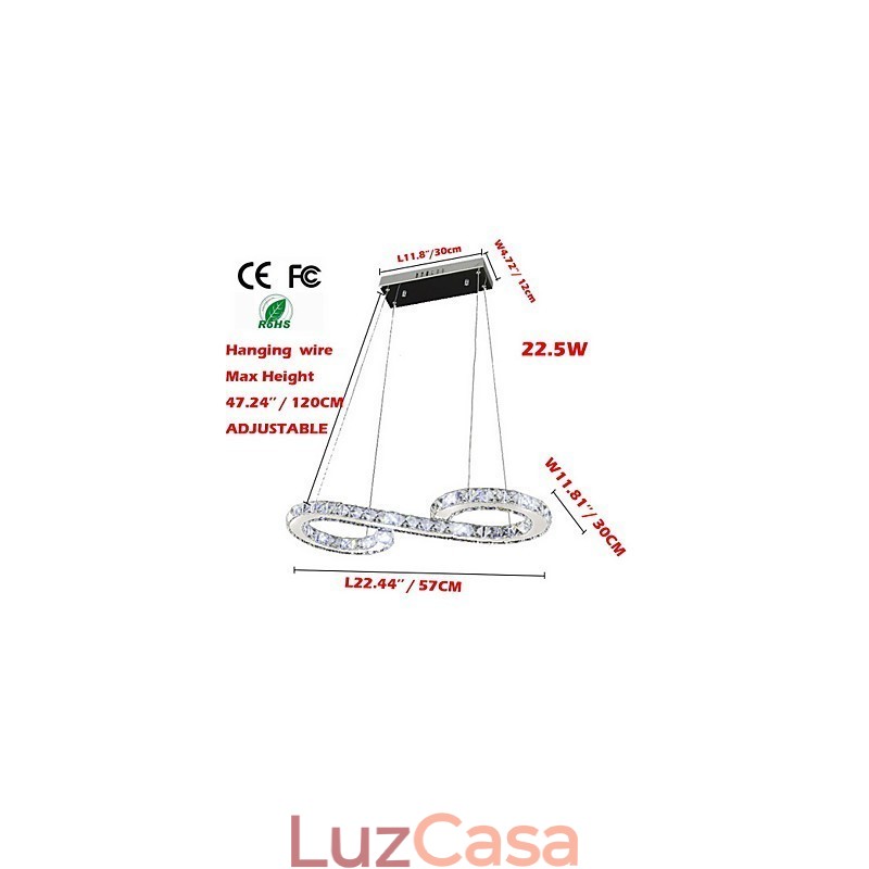 Modelo Pendente Luz Moderna Lâmpadas de Cristal Iluminação Luminárias de Teto Luxuosas