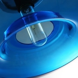 Luminária pendente design moderno lâmpada de vidro azul incluída