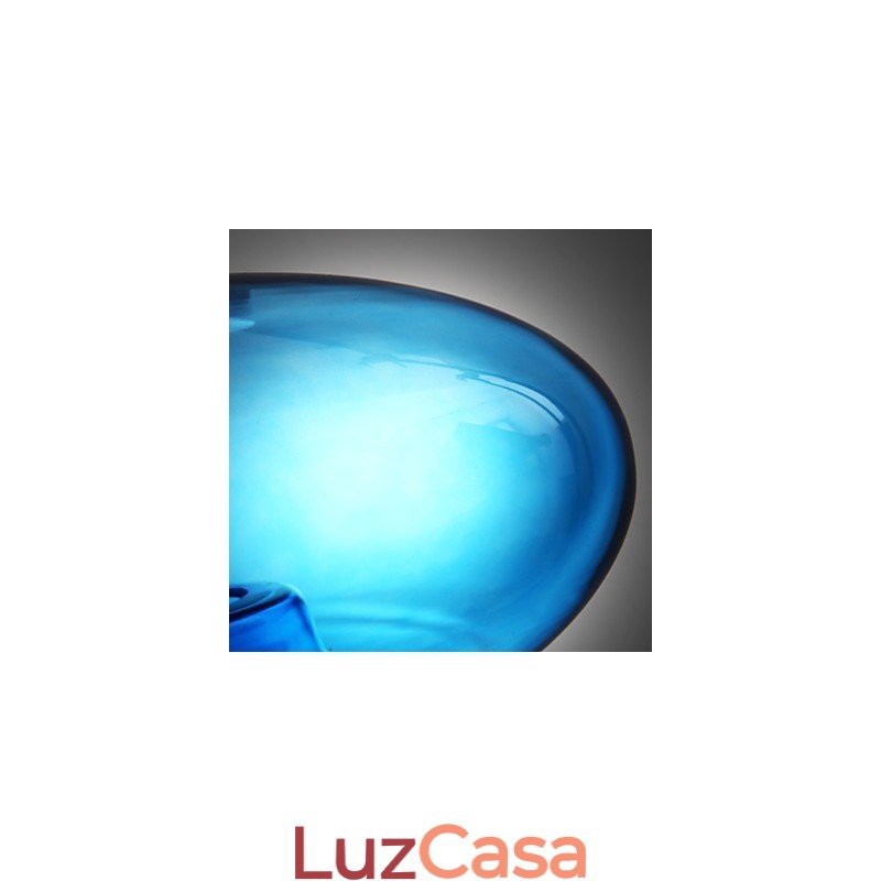 Luminária pendente design moderno lâmpada de vidro azul incluída