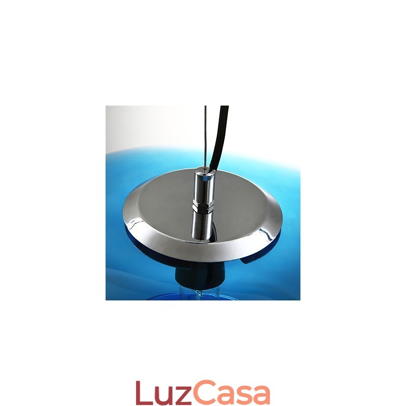 Luminária pendente design moderno lâmpada de vidro azul incluída