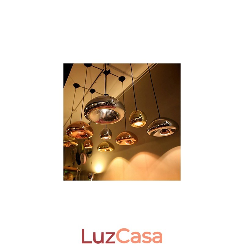 Luminária pendente de metal com pintura contemporânea moderna