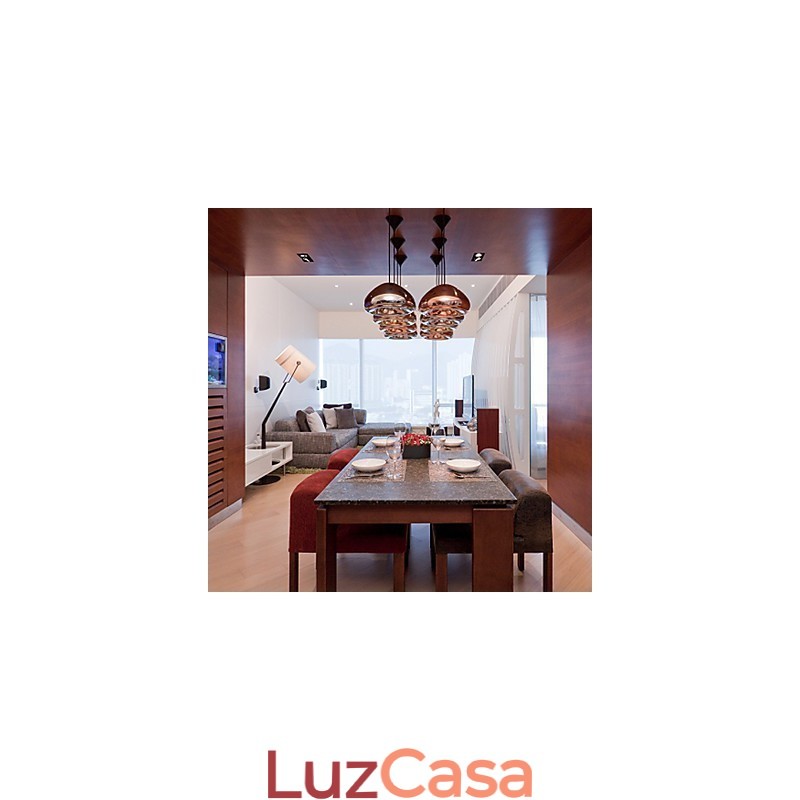 Luminária pendente de metal com pintura contemporânea moderna