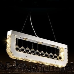 Lustre de Cristal Droplight de Luz Amarela Retangular