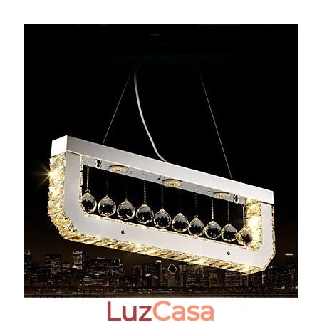 Lustre de Cristal Droplight de Luz Amarela Retangular Lustre de Cristal Droplight de Luz Amarela Retangular
