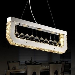 Lustre de Cristal Droplight de Luz Amarela Retangular