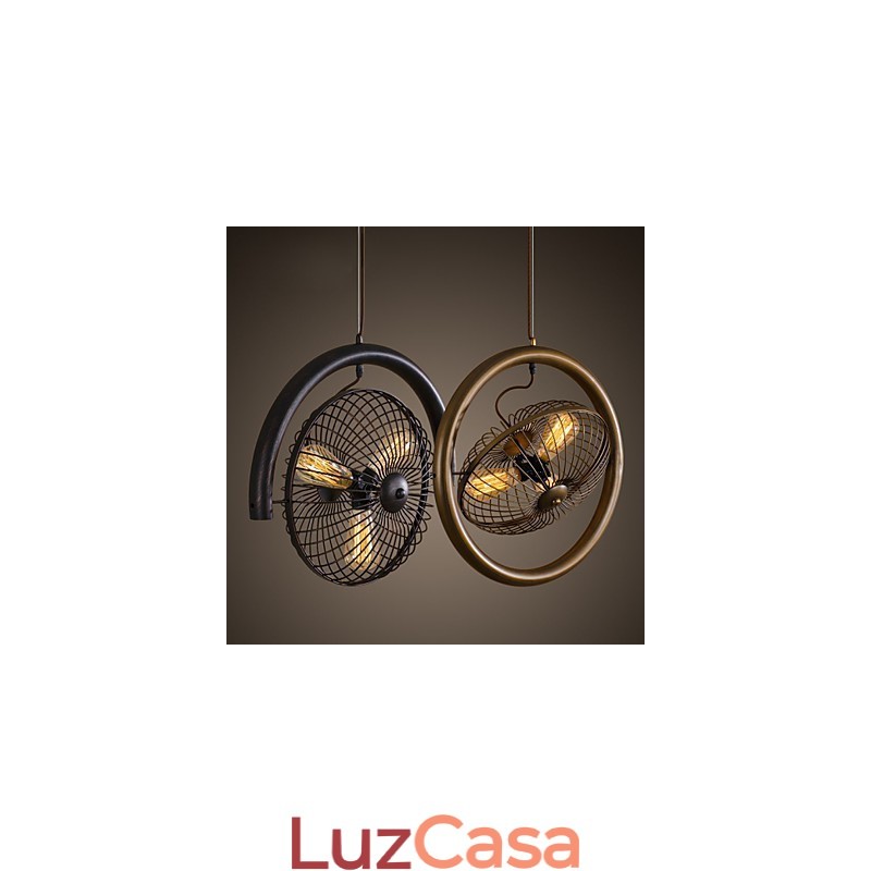 Retro Classic Metal Ceiling Fan Lights Simples Luminárias Pendentes Café Luminária Pendente