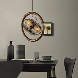 Retro Classic Metal Ceiling Fan Lights Simples Luminárias Pendentes Café Luminária Pendente