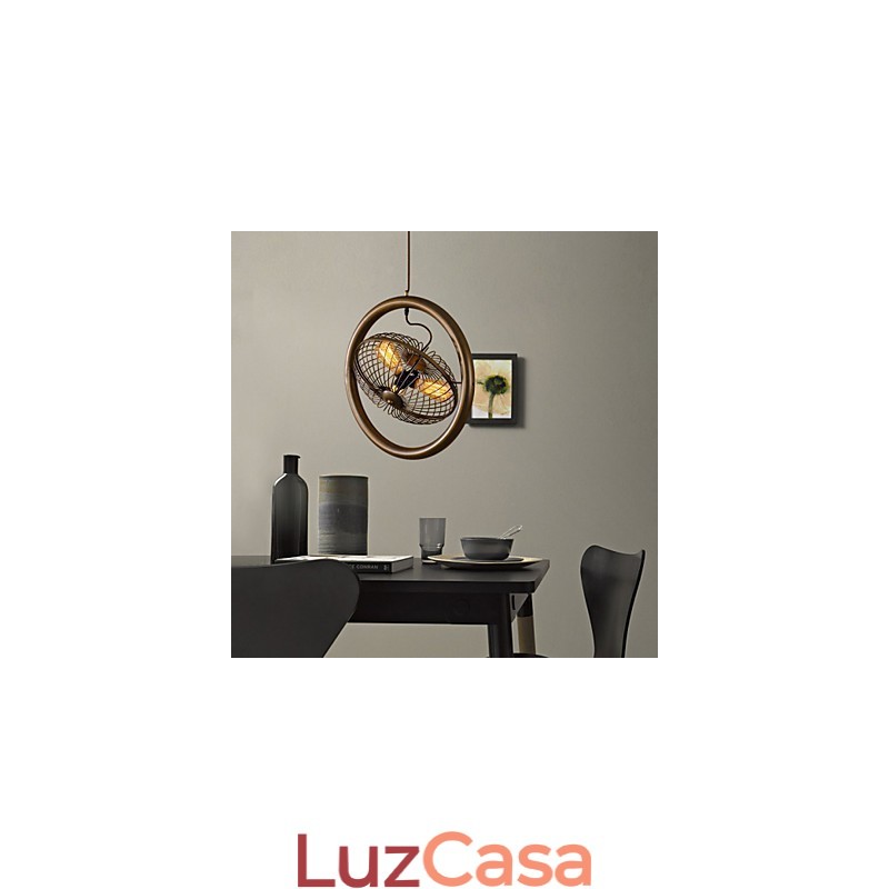 Retro Classic Metal Ceiling Fan Lights Simples Luminárias Pendentes Café Luminária Pendente