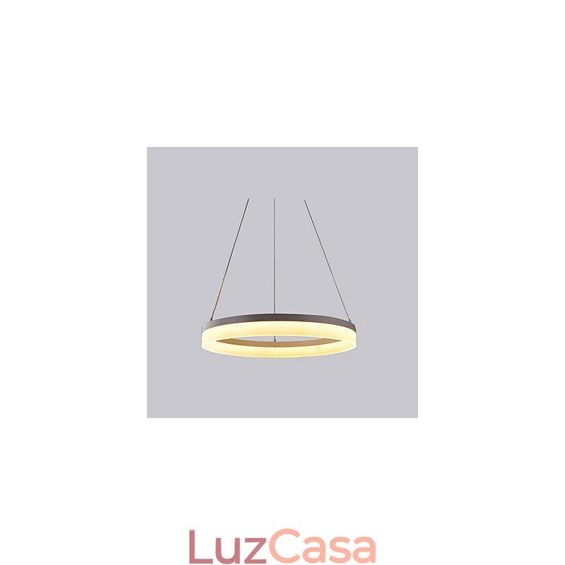 1 Anel 3 Argolas Lustre Art Déco 60cm Luz Suspensa 36W