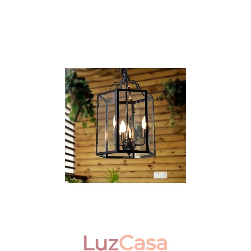 Tradicional Clássico Vintage Retro Lanterna Country Mini Estilo Pintura Metal Pingente Luz Jantar